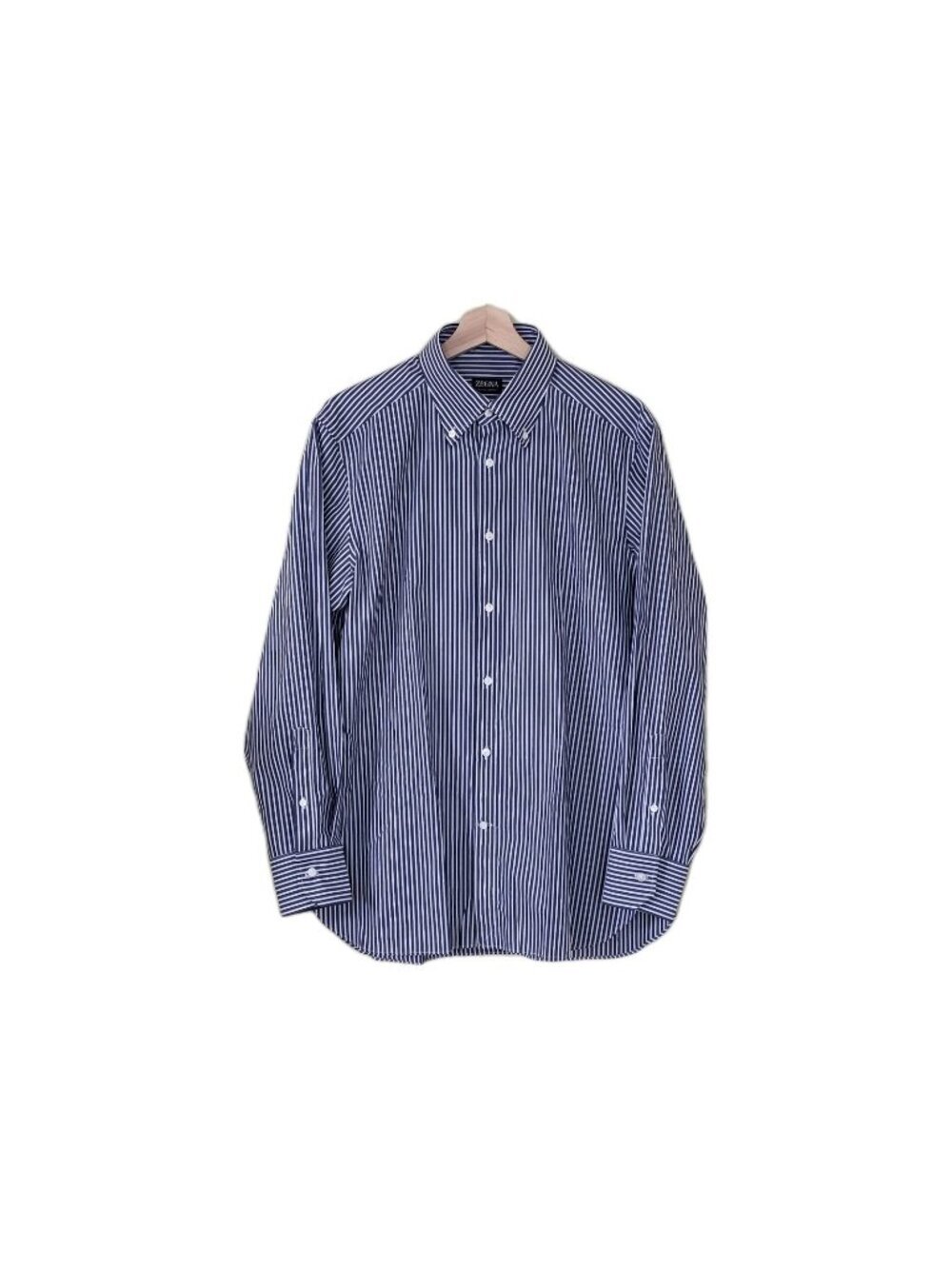 Zegna Trofeo Comfort Shirt 16 41 White Navy Stripes Sartorial High Thread Count